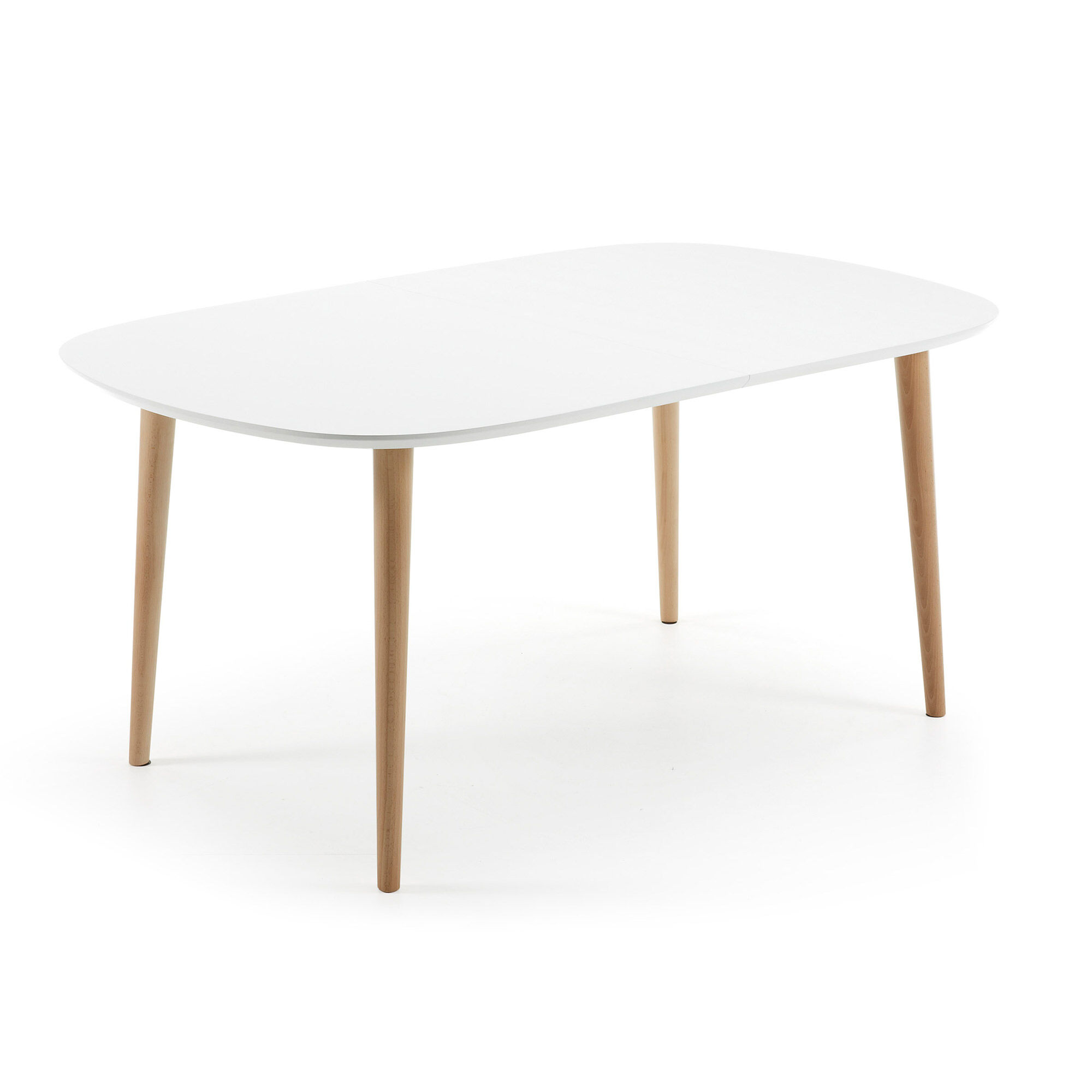 Kave Home Oqui tavolo allungabile ovale 160 (260) x 100 cm bianco