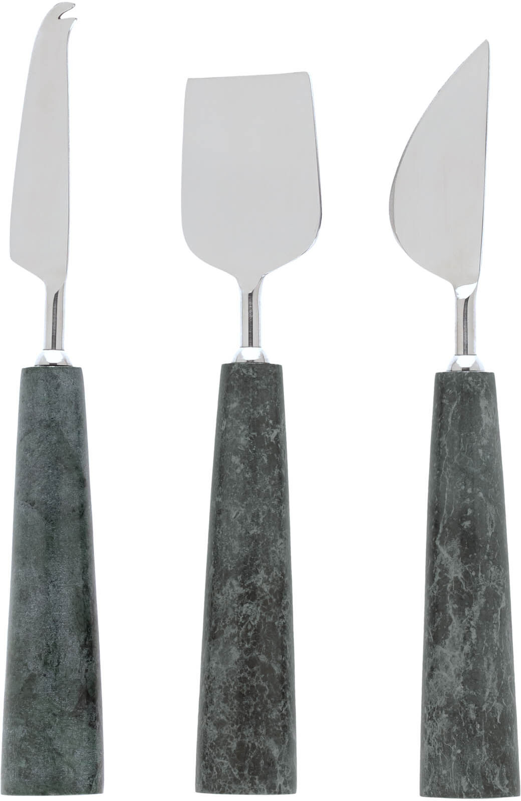 Kave Home Set posate Bluma per formaggi in marmo verde