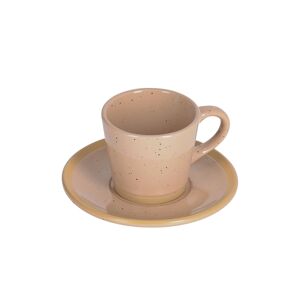 kave home tazzina da caffè con piattino tilia in ceramica beige