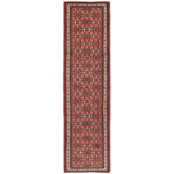 nain trading tappeto fatto a mano hamadan 301x71 corridore beige/marrone (lana, persia/iran)