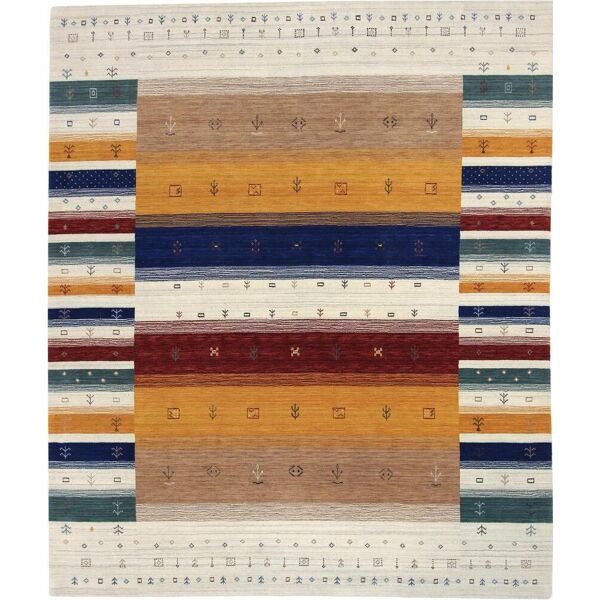 nain trading tappeto loom gabbeh lori 356x252 moderna/design beige/rosa (il lavoro manuale, lana, india)