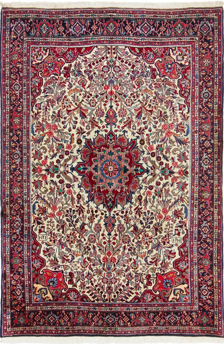 Nain Trading Tappeto Orientale Bidjar Rosen 196x134 Beige/Viola (Lana, Persia/Iran, Annodato a mano)