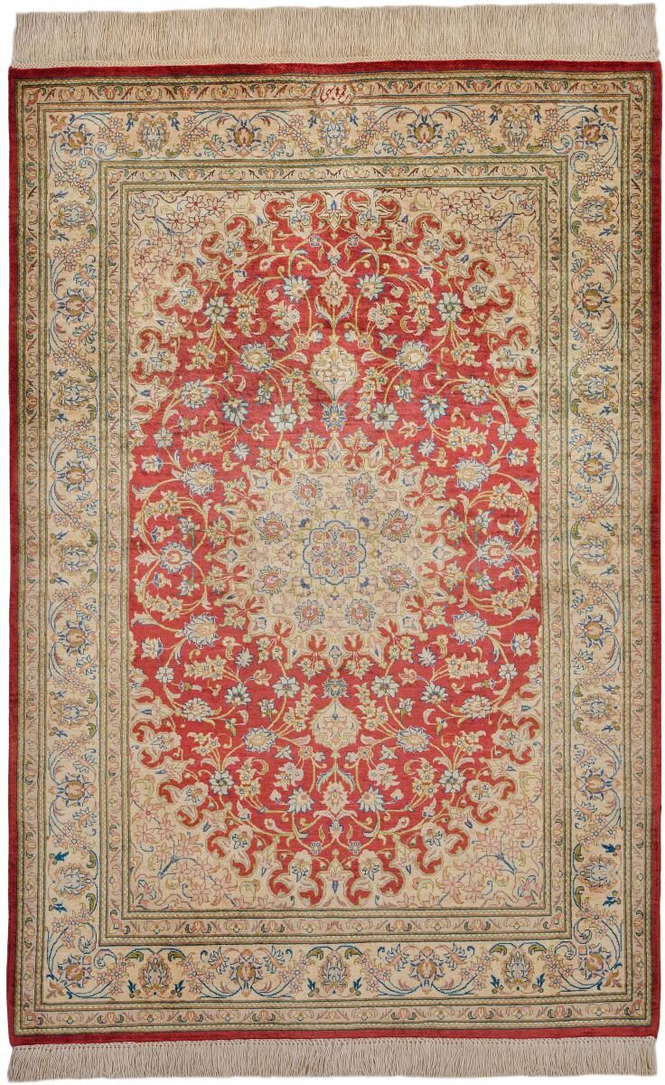Nain Trading Tappeto Persiano Qum di Seta 118x80 Beige/Marrone Scuro (Annodato a mano, Persia/Iran, Seta) Nain Trading Tappeto Persiano Qum di Seta 118x80 Beige/Marrone Scuro (Annodato a mano, Persia/Iran, Seta)