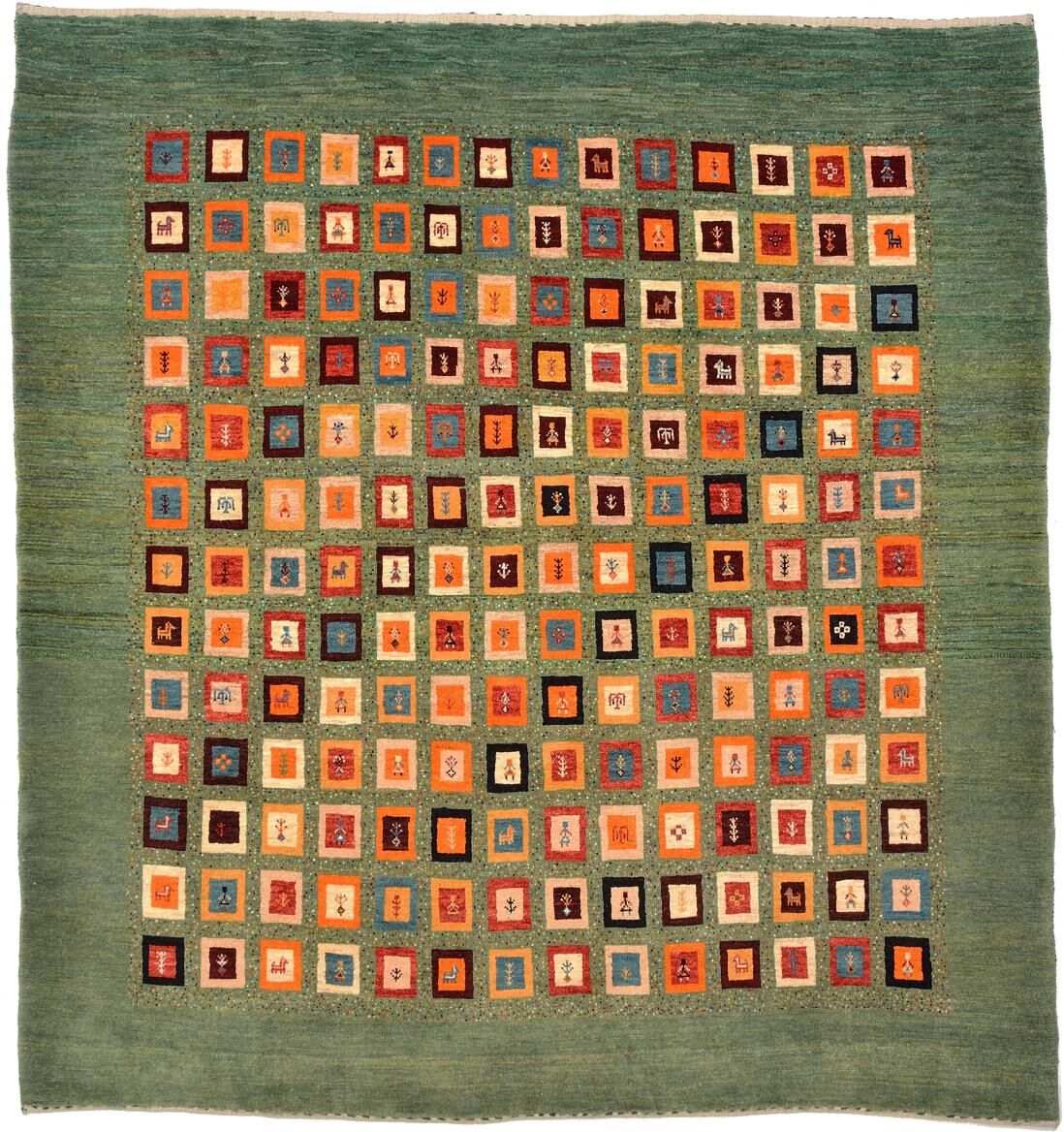 Nain Trading Tappeto Persia Gabbeh Loribaft 216x205 Moderna/Design Quadrato Arancione/Verde Scuro (Annodato a mano, Lana, Persia/Iran) Nain Trading Tappeto Persia Gabbeh Loribaft 216x205 Moderna/Design Quadrato Arancione/Verde Scuro (Annodato a mano, Lana, Persia/Iran)