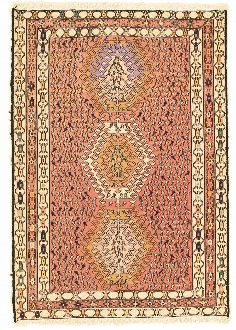 Nain Trading Tappeto Persiano Kilim Sirjan 145x100 Arancione/Rosa (Tessuto a mano, Persia/Iran, Lana) Nain Trading Tappeto Persiano Kilim Sirjan 145x100 Arancione/Rosa (Tessuto a mano, Persia/Iran, Lana)