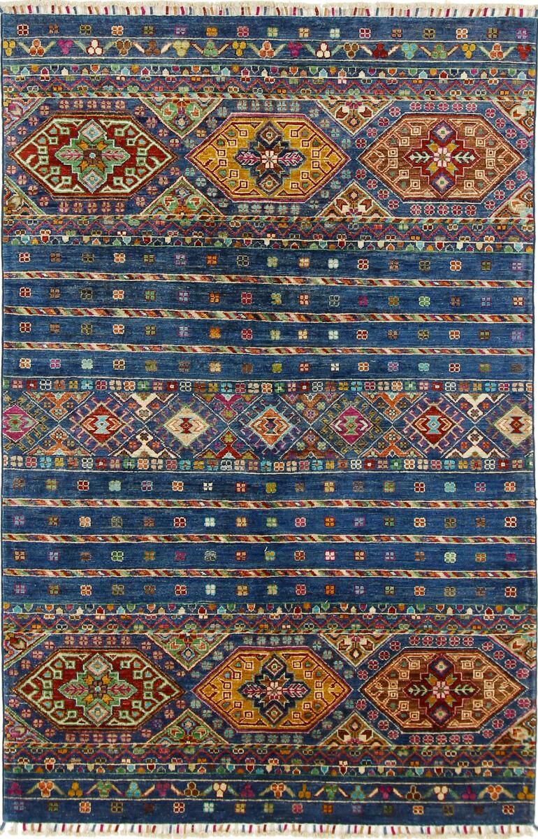 Nain Trading Tappeto Arijana Shaal 185x125 Grigio Scuro/Blu Scuro (Lana, Afghanistan, Annodato a mano) Nain Trading Tappeto Arijana Shaal 185x125 Grigio Scuro/Blu Scuro (Lana, Afghanistan, Annodato a mano)