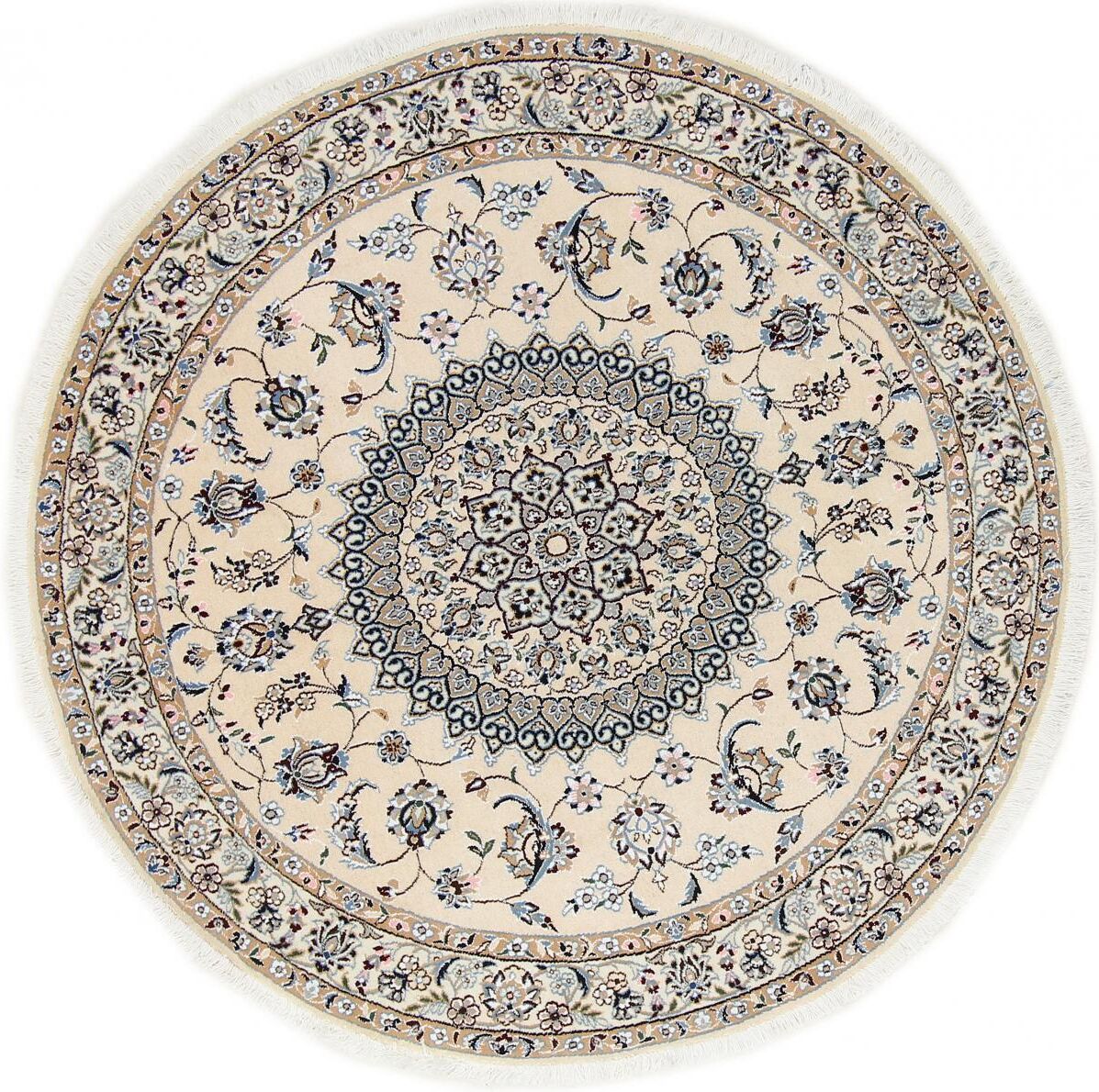 Nain Trading Tappeto Fatto A Mano Nain 9La 147x147 Rossoondo Grigio Scuro/Beige (Lana / Seta, Persia/Iran) Nain Trading Tappeto Fatto A Mano Nain 9La 147x147 Rossoondo Grigio Scuro/Beige (Lana / Seta, Persia/Iran)