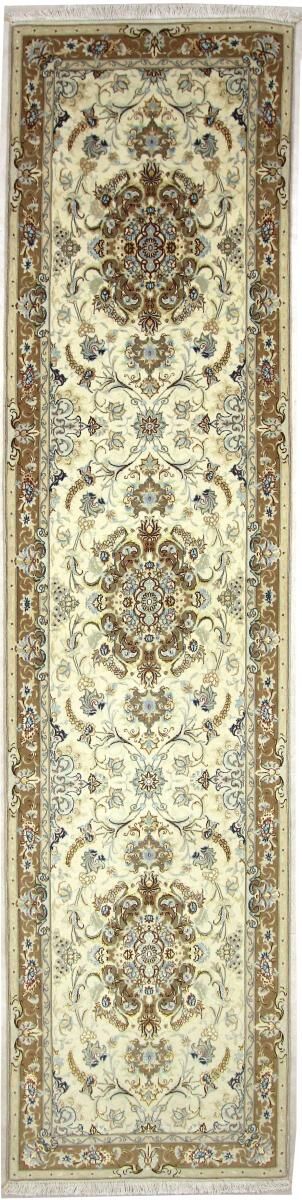 Nain Trading Tappeto Tabriz 50Raj 371x86 Corridore Beige/Marrone Scuro (Lana / Seta, Persia/Iran, Annodato a mano) Nain Trading Tappeto Tabriz 50Raj 371x86 Corridore Beige/Marrone Scuro (Lana / Seta, Persia/Iran, Annodato a mano)