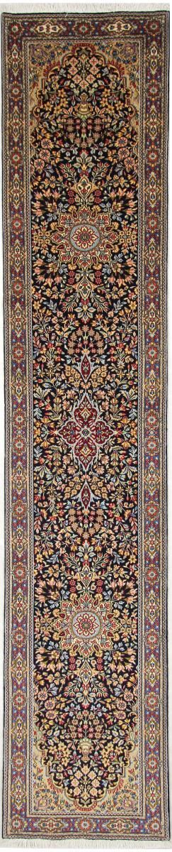 Nain Trading Tappeto Fatto A Mano Kirman Rafsanjan 395x78 Corridore Grigio Scuro/Marrone Scuro (Lana, Persia/Iran)