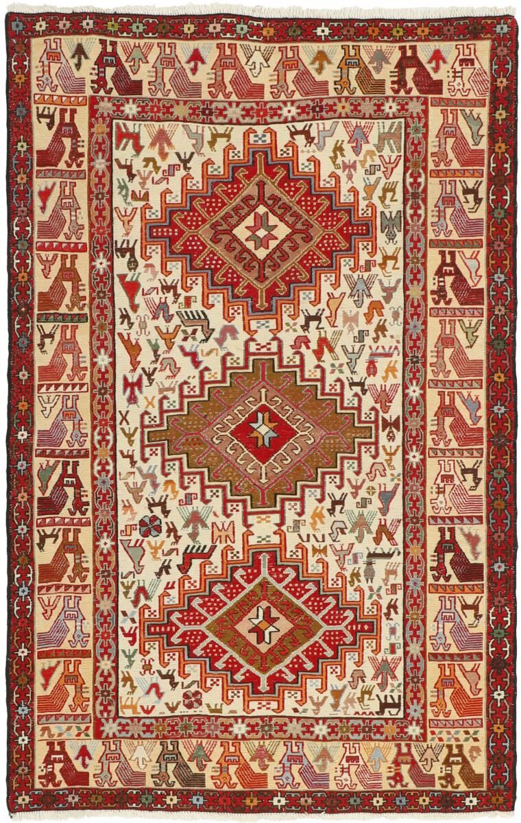 Nain Trading Tappeto Kilim Soumak Shahsavan 147x97 Beige/Rosa (Lana, Persia/Iran, Annodato a mano) Nain Trading Tappeto Kilim Soumak Shahsavan 147x97 Beige/Rosa (Lana, Persia/Iran, Annodato a mano)