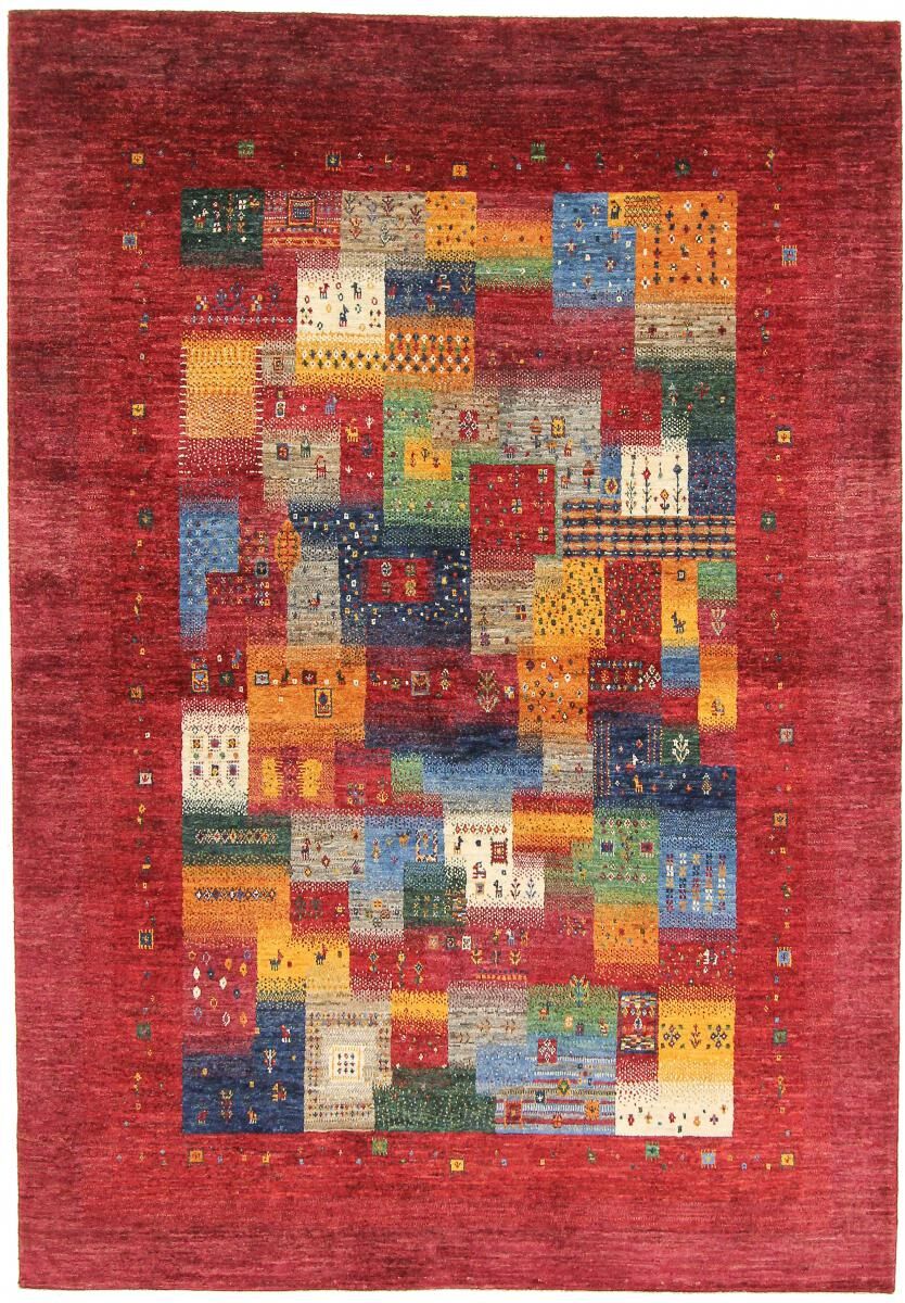 Nain Trading Tappeto Fatto A Mano Persia Gabbeh Loribaft Design 225x156 Grigio Scuro/Rosso (Lana, Persia/Iran) Nain Trading Tappeto Fatto A Mano Persia Gabbeh Loribaft Design 225x156 Grigio Scuro/Rosso (Lana, Persia/Iran)