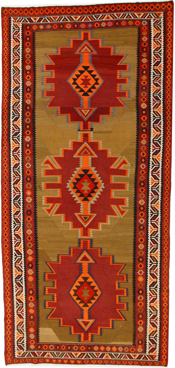 Nain Trading Tappeto Orientale Kilim Fars Azerbaijan Antico 349x164 Corridore Marrone/Rosso Scuro (Lana, Persia/Iran, Tessuto a mano) Nain Trading Tappeto Orientale Kilim Fars Azerbaijan Antico 349x164 Corridore Marrone/Rosso Scuro (Lana, Persia/Iran, Tessuto a mano)