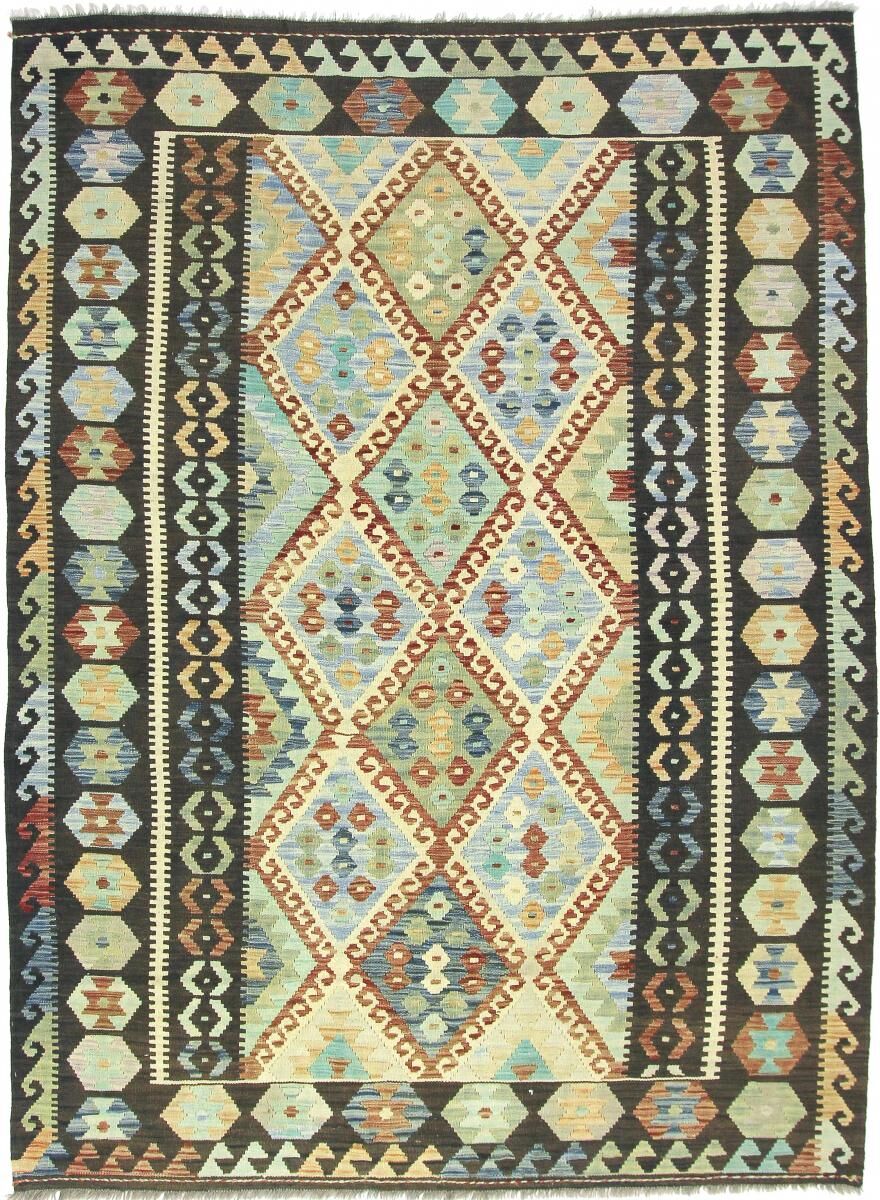 Nain Trading Tappeto Tessuto a Mano Kilim Afghan Heritage 246x184 Grigio Scuro/Marrone Scuro (Lana, Afghanistan)