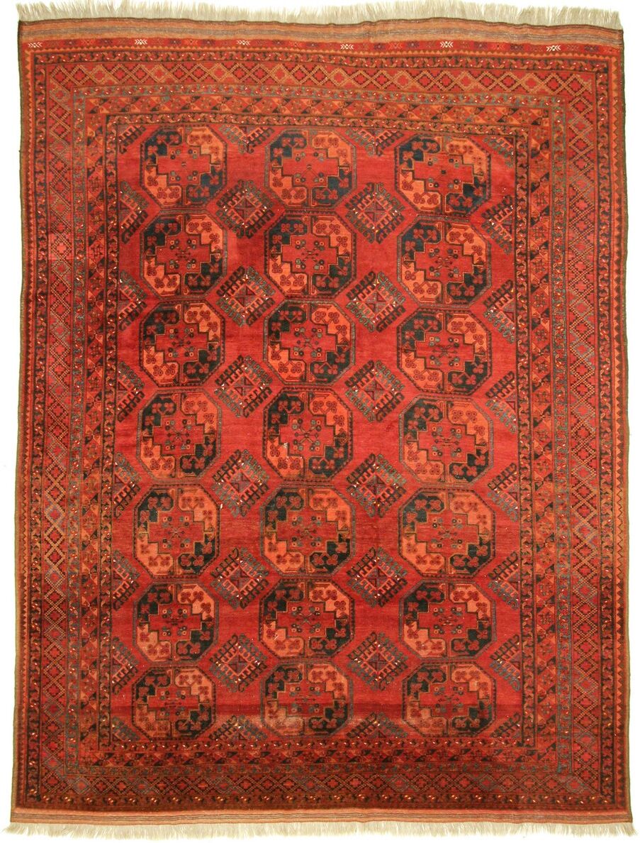 Nain Trading Tappeto Fatto A Mano Afghan Akhche Antico 362x281 Marrone/Arancione (Lana, Afghanistan)