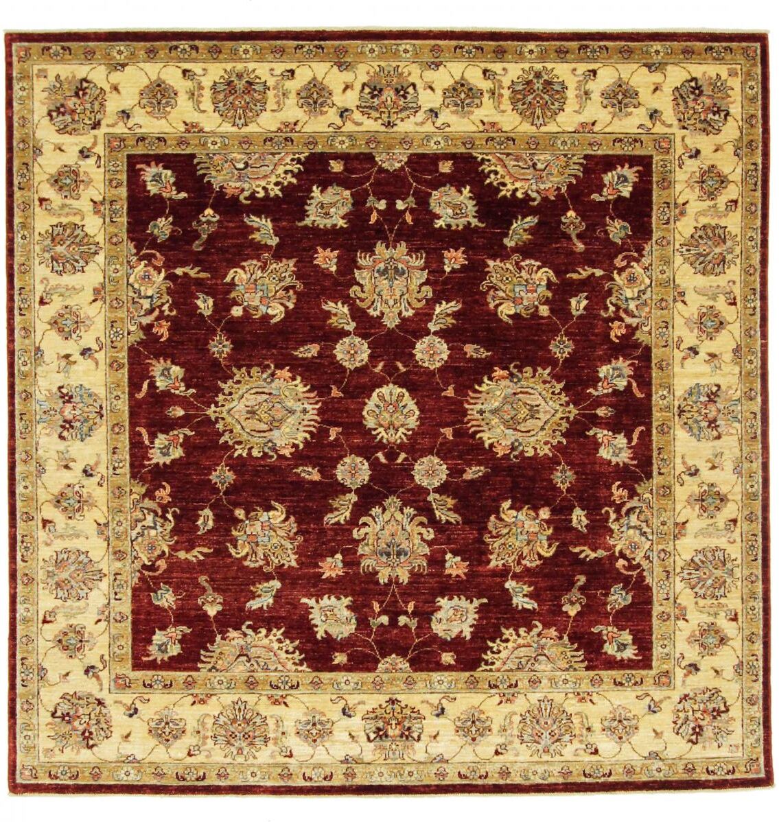 Nain Trading Tappeto Orientale Ziegler Farahan 202x202 Quadrato Beige/Viola (Lana, Pakistan, Annodato a mano) Nain Trading Tappeto Orientale Ziegler Farahan 202x202 Quadrato Beige/Viola (Lana, Pakistan, Annodato a mano)