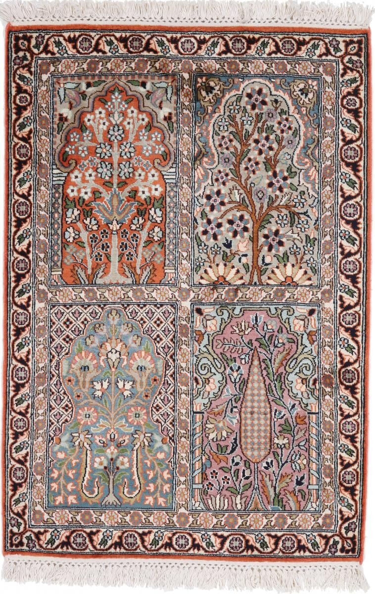 Nain Trading Tappeto Fatto A Mano Cachemire Puri di Seta 96x66 Beige/Marrone Scuro (Seta, India) Nain Trading Tappeto Fatto A Mano Cachemire Puri di Seta 96x66 Beige/Marrone Scuro (Seta, India)