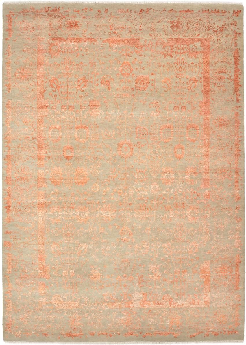 Nain Trading Tappeto Fatto A Mano Sadraa 348x247 Beige/Rosa (Seta Lana / Bambù, India)