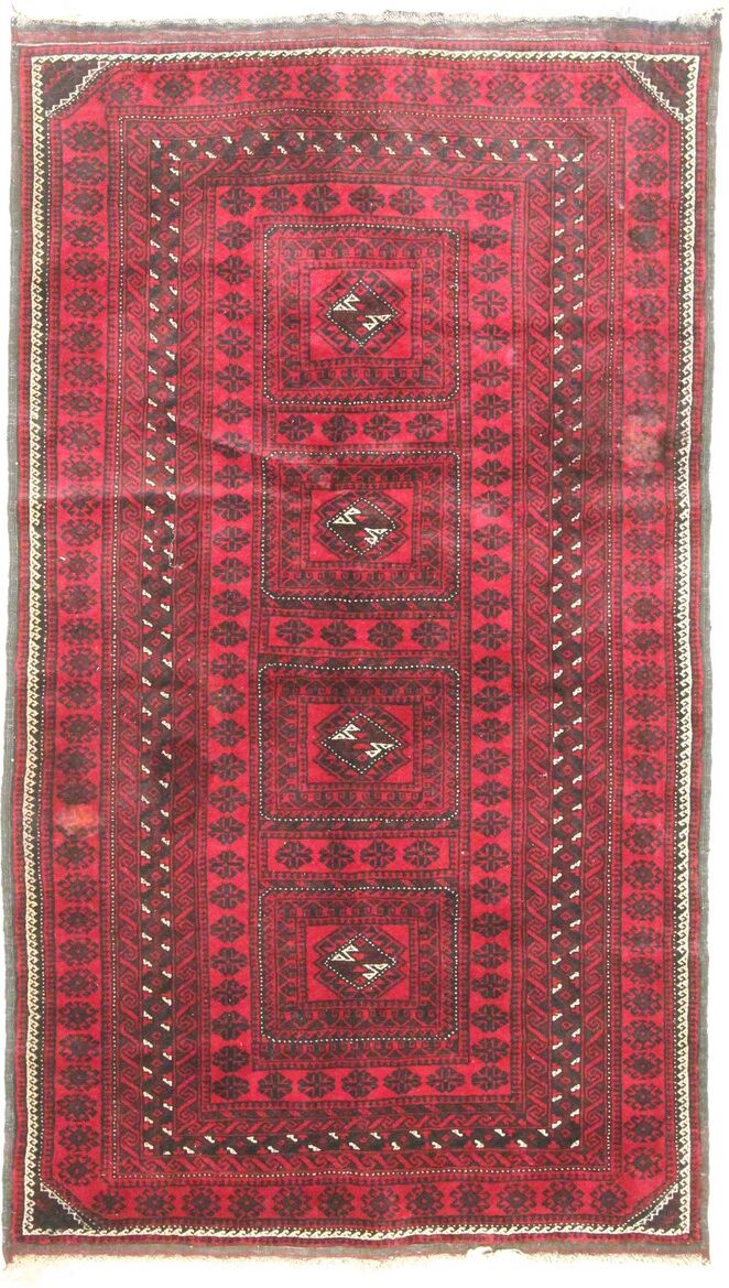 Nain Trading Tappeto Persiano Beluch Antico 190x107 Rosso/Ruggine (Annodato a mano, Persia/Iran, Lana)