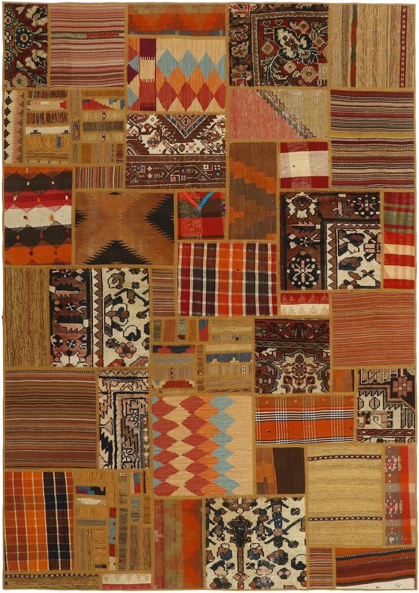 Nain Trading Tappeto Orientale Kilim Patchwork 229x159 Grigio Scuro/Marrone (Lana, Persia/Iran, Tessuto a mano) Nain Trading Tappeto Orientale Kilim Patchwork 229x159 Grigio Scuro/Marrone (Lana, Persia/Iran, Tessuto a mano)