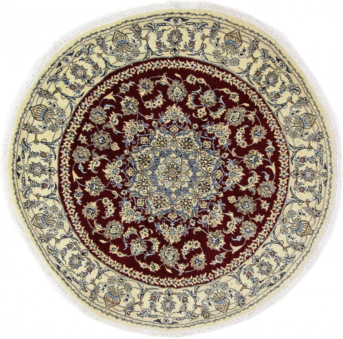 Nain Trading Tappeto Fatto A Mano Nain 196x196 Rossoondo Marrone Scuro/Rosso Scuro (Lana / Seta, Persia/Iran) Nain Trading Tappeto Fatto A Mano Nain 196x196 Rossoondo Marrone Scuro/Rosso Scuro (Lana / Seta, Persia/Iran)