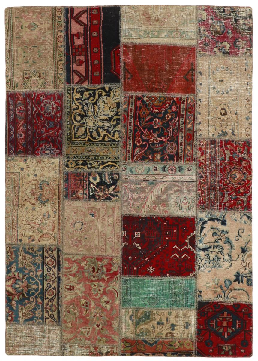 Nain Trading Tappeto Orientale Patchwork 198x140 Beige/Marrone Scuro (Persia/Iran, Lana, Annodato a mano)