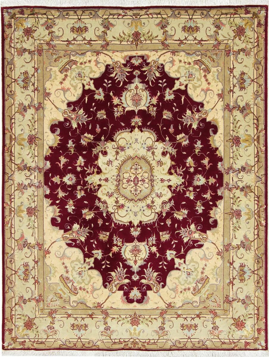 Nain Trading Tappeto Persiano Tabriz 50Raj 192x147 Beige/Marrone (Annodato a mano, Persia/Iran, Lana / Seta) Nain Trading Tappeto Persiano Tabriz 50Raj 192x147 Beige/Marrone (Annodato a mano, Persia/Iran, Lana / Seta)