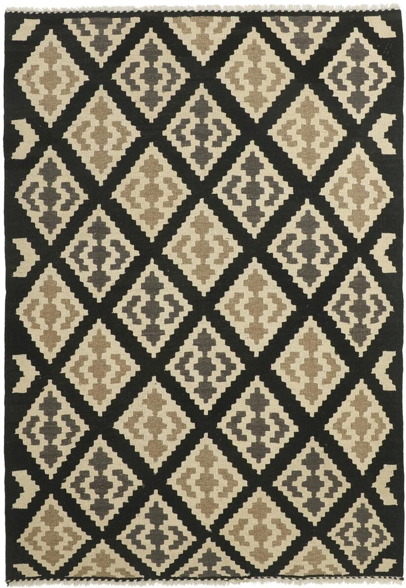 Nain Trading Tappeto Orientale Kilim Fars 203x144 Beige/Marrone Scuro (Lana, Persia/Iran, Tessuto a mano)