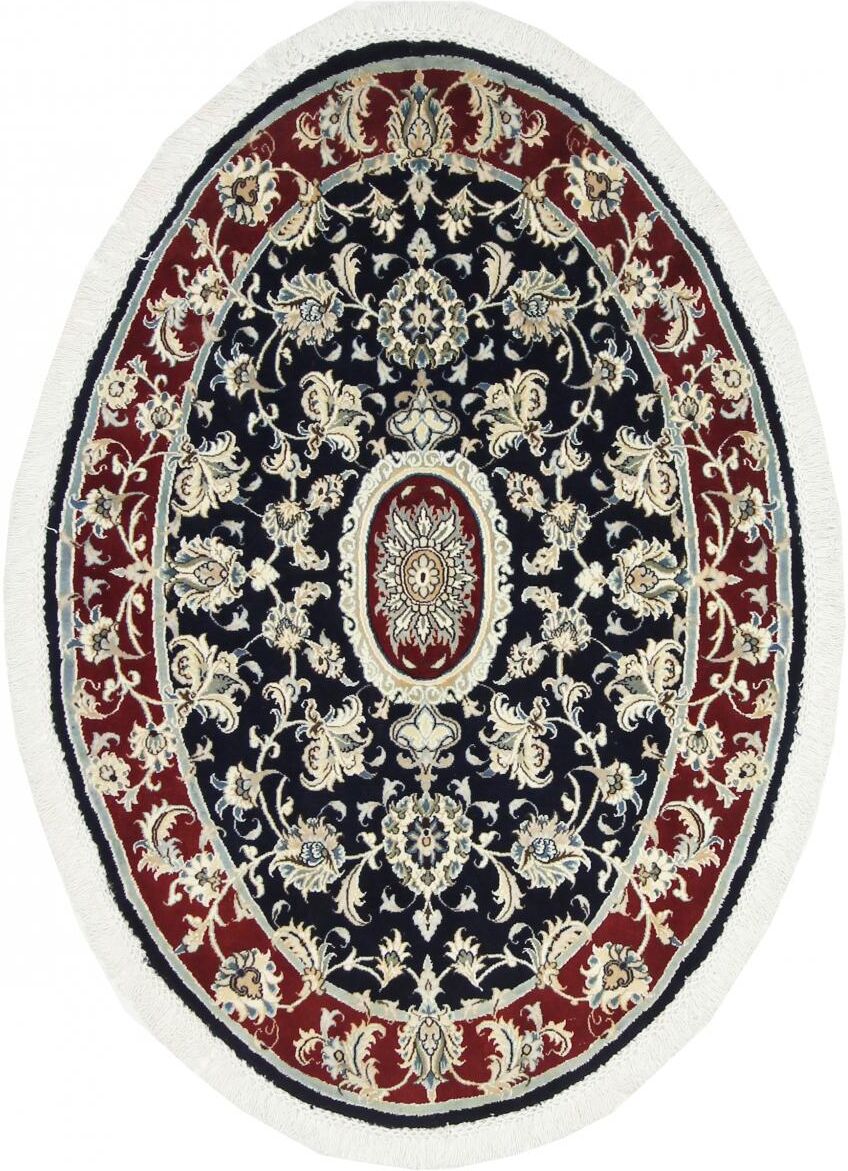 Nain Trading Tappeto Fatto A Mano Nain 9La 147x103 Ovale Marrone Scuro/Blu Scuro (Lana / Seta, Persia/Iran) Nain Trading Tappeto Fatto A Mano Nain 9La 147x103 Ovale Marrone Scuro/Blu Scuro (Lana / Seta, Persia/Iran)