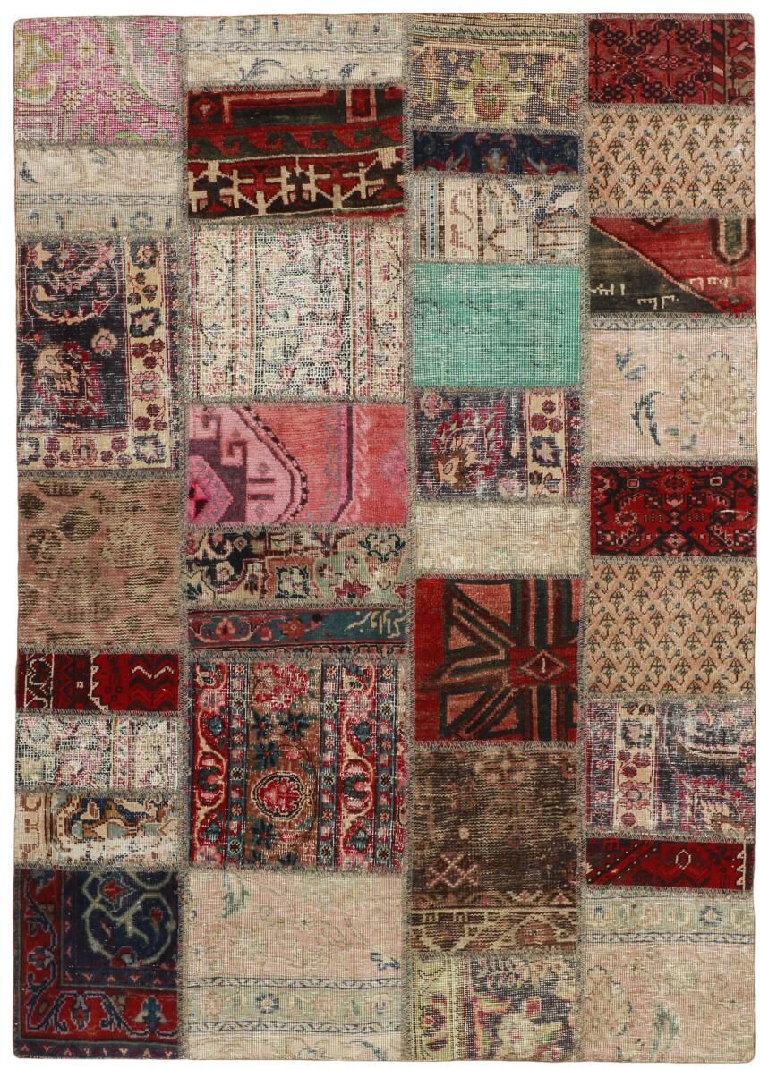 Nain Trading Tappeto Orientale Patchwork 199x142 Grigio Scuro/Beige (Lana, Persia/Iran, Annodato a mano) Nain Trading Tappeto Orientale Patchwork 199x142 Grigio Scuro/Beige (Lana, Persia/Iran, Annodato a mano)
