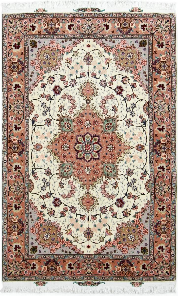 Nain Trading Tappeto Fatto A Mano Tabriz 50Raj 159x101 Beige/Marrone Scuro (Lana / Seta, Persia/Iran) Nain Trading Tappeto Fatto A Mano Tabriz 50Raj 159x101 Beige/Marrone Scuro (Lana / Seta, Persia/Iran)