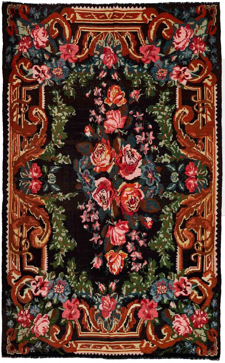 Nain Trading Tappeto Orientale Kilim Rosen Antico 354x221 Grigio Scuro/Marrone (Lana, Moldavia, Tessuto a mano) Nain Trading Tappeto Orientale Kilim Rosen Antico 354x221 Grigio Scuro/Marrone (Lana, Moldavia, Tessuto a mano)