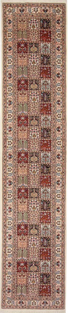 Nain Trading Tappeto Fatto A Mano Moud 381x80 Corridore Beige/Ruggine (Lana / Seta, Persia/Iran)