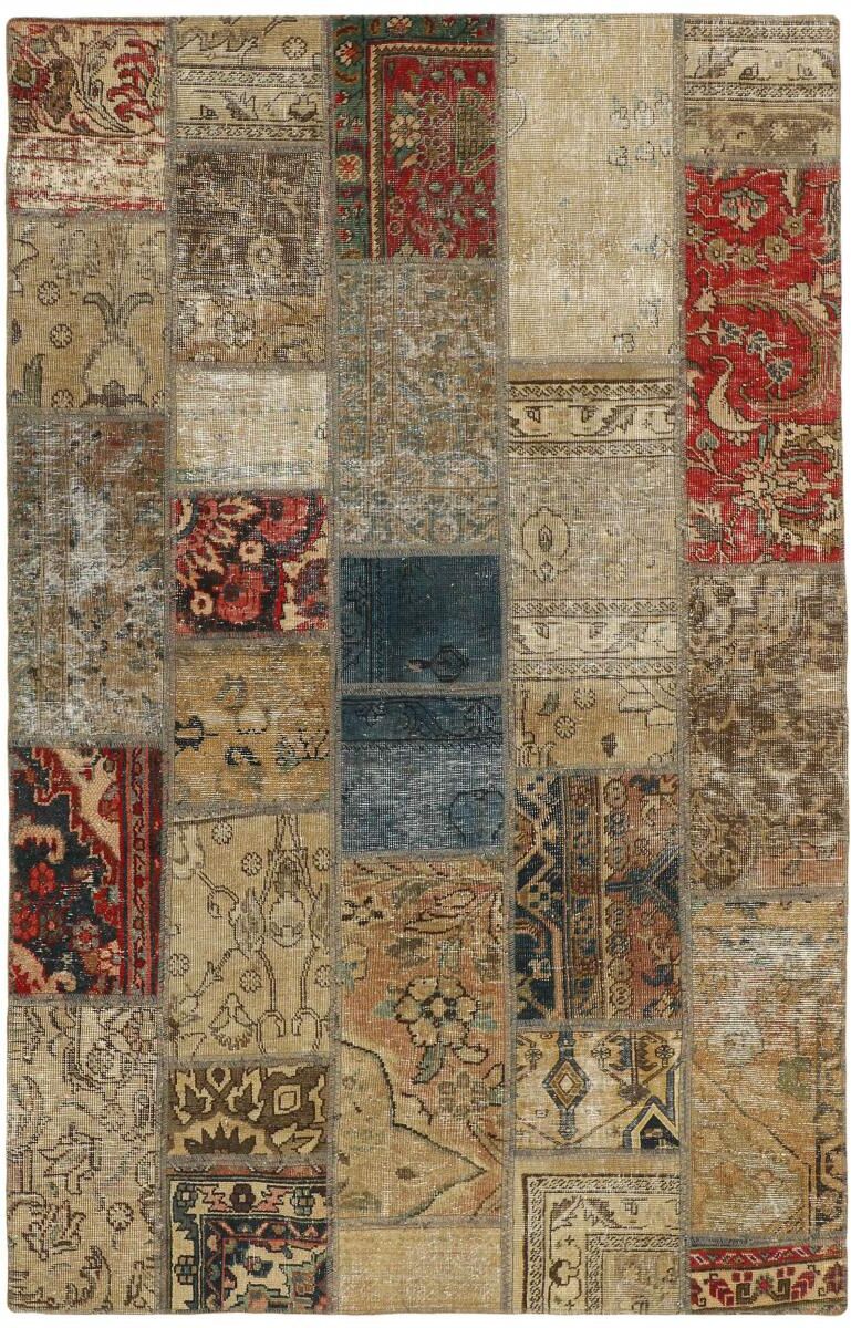 Nain Trading Tappeto Patchwork 204x136 Moderna/Design Beige/Marrone Scuro (Annodato a mano, Lana, Persia/Iran) Nain Trading Tappeto Patchwork 204x136 Moderna/Design Beige/Marrone Scuro (Annodato a mano, Lana, Persia/Iran)