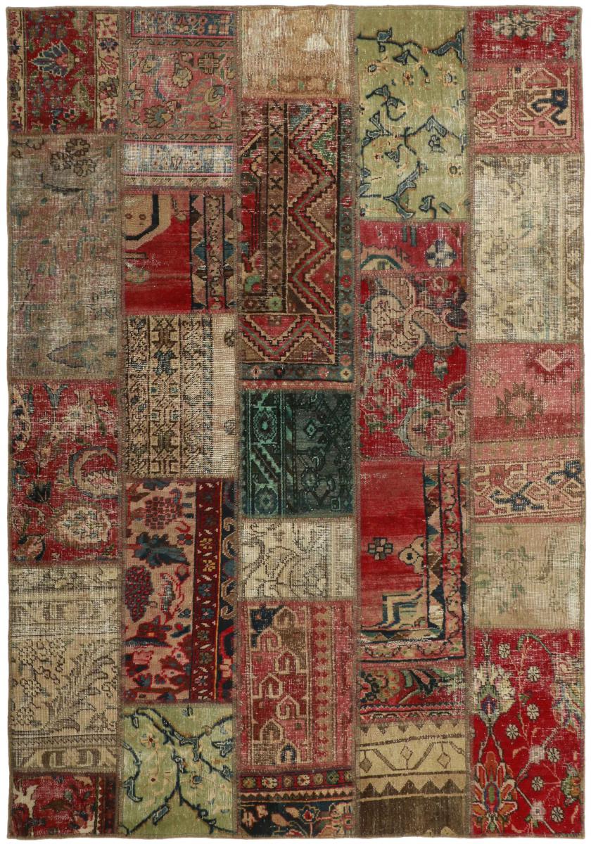 Nain Trading Tappeto Patchwork 206x145 Moderna/Design Grigio Scuro/Marrone Scuro (Annodato a mano, Lana, Persia/Iran) Nain Trading Tappeto Patchwork 206x145 Moderna/Design Grigio Scuro/Marrone Scuro (Annodato a mano, Lana, Persia/Iran)