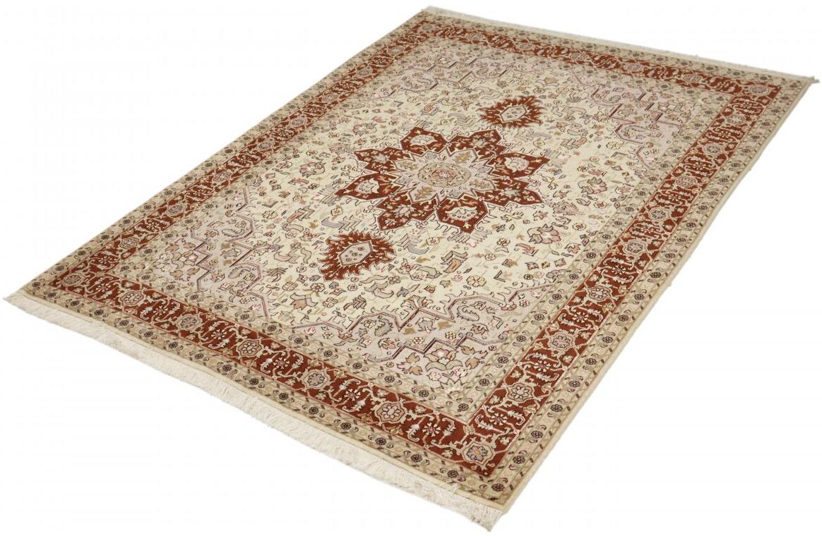 Nain Trading Tappeto Orientale Tabriz 50Raj 201x149 Beige/Marrone (Persia/Iran, Lana / Seta, Annodato a mano) Nain Trading Tappeto Orientale Tabriz 50Raj 201x149 Beige/Marrone (Persia/Iran, Lana / Seta, Annodato a mano)