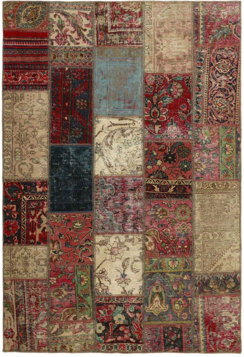 Nain Trading Tappeto Patchwork 208x144 Moderna/Design Beige/Marrone Scuro (Annodato a mano, Lana, Persia/Iran) Nain Trading Tappeto Patchwork 208x144 Moderna/Design Beige/Marrone Scuro (Annodato a mano, Lana, Persia/Iran)