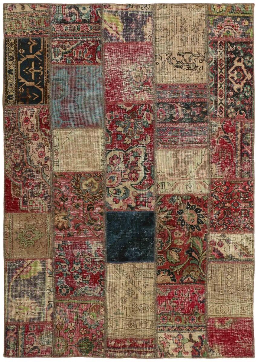 Nain Trading Tappeto Patchwork 195x139 Moderna/Design Grigio Scuro/Marrone Scuro (Annodato a mano, Lana, Persia/Iran) Nain Trading Tappeto Patchwork 195x139 Moderna/Design Grigio Scuro/Marrone Scuro (Annodato a mano, Lana, Persia/Iran)