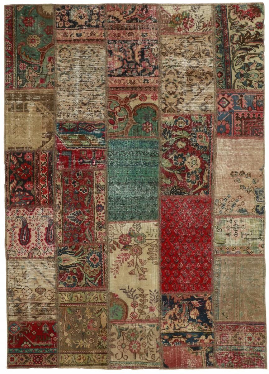 Nain Trading Tappeto Orientale Patchwork 199x145 Beige/Marrone Scuro (Persia/Iran, Lana, Annodato a mano) Nain Trading Tappeto Orientale Patchwork 199x145 Beige/Marrone Scuro (Persia/Iran, Lana, Annodato a mano)