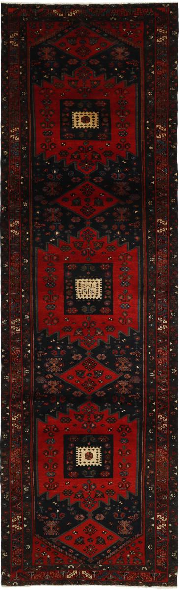 Nain Trading Tappeto Persiano Shahsavan 407x104 Corridore Marrone Scuro/Rosso Scuro (Annodato a mano, Persia/Iran, Lana)