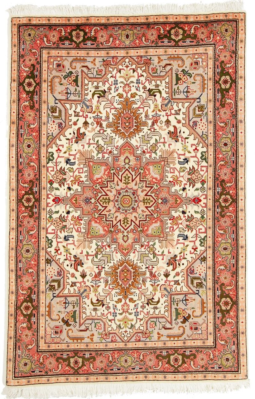 Nain Trading Tappeto Orientale Tabriz 50Raj 160x101 Beige/Arancione (Persia/Iran, Lana / Seta, Annodato a mano) Nain Trading Tappeto Orientale Tabriz 50Raj 160x101 Beige/Arancione (Persia/Iran, Lana / Seta, Annodato a mano)