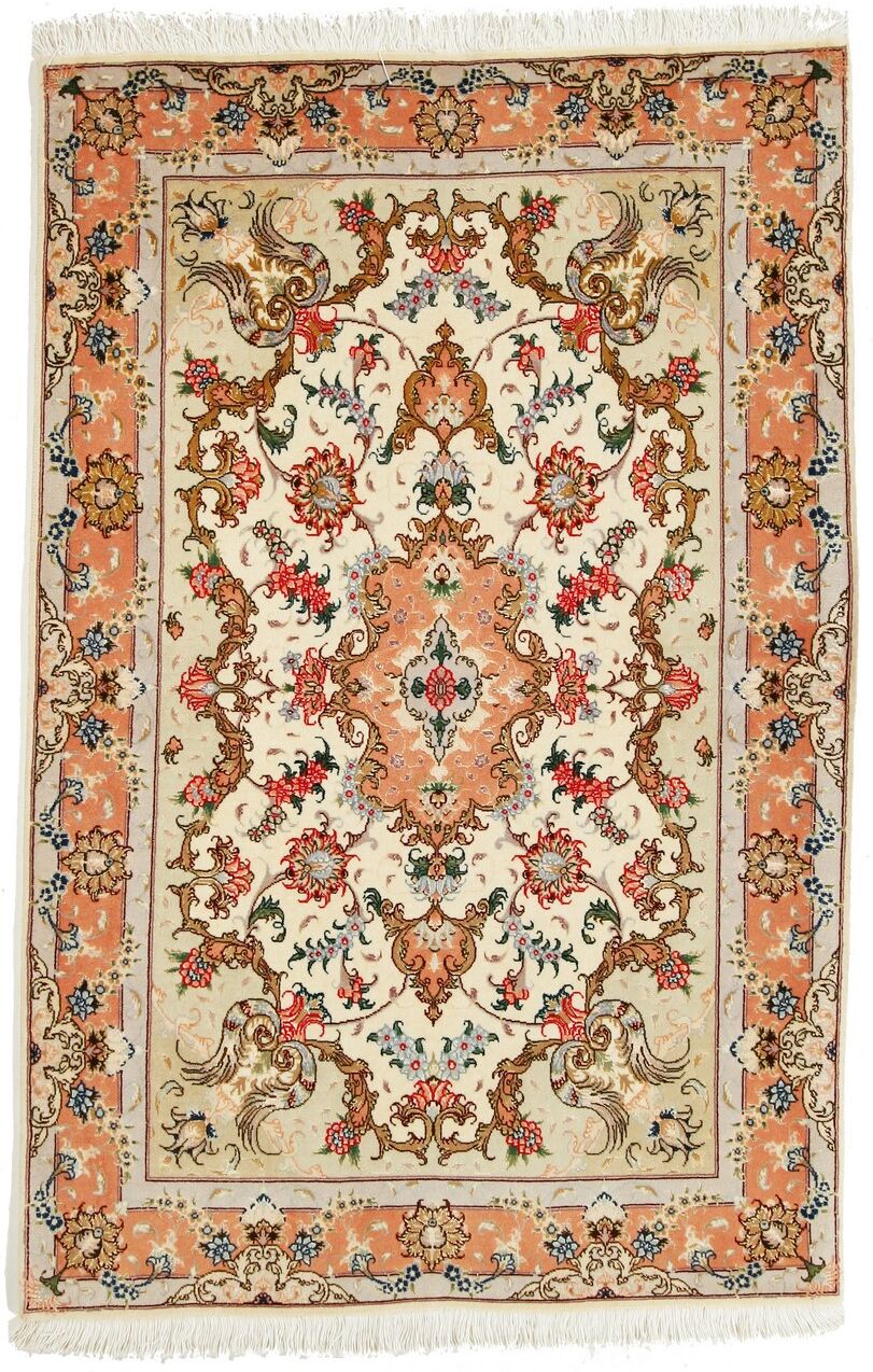 Nain Trading Tappeto Persiano Tabriz 50Raj 150x99 Beige/Marrone (Annodato a mano, Persia/Iran, Lana / Seta) Nain Trading Tappeto Persiano Tabriz 50Raj 150x99 Beige/Marrone (Annodato a mano, Persia/Iran, Lana / Seta)
