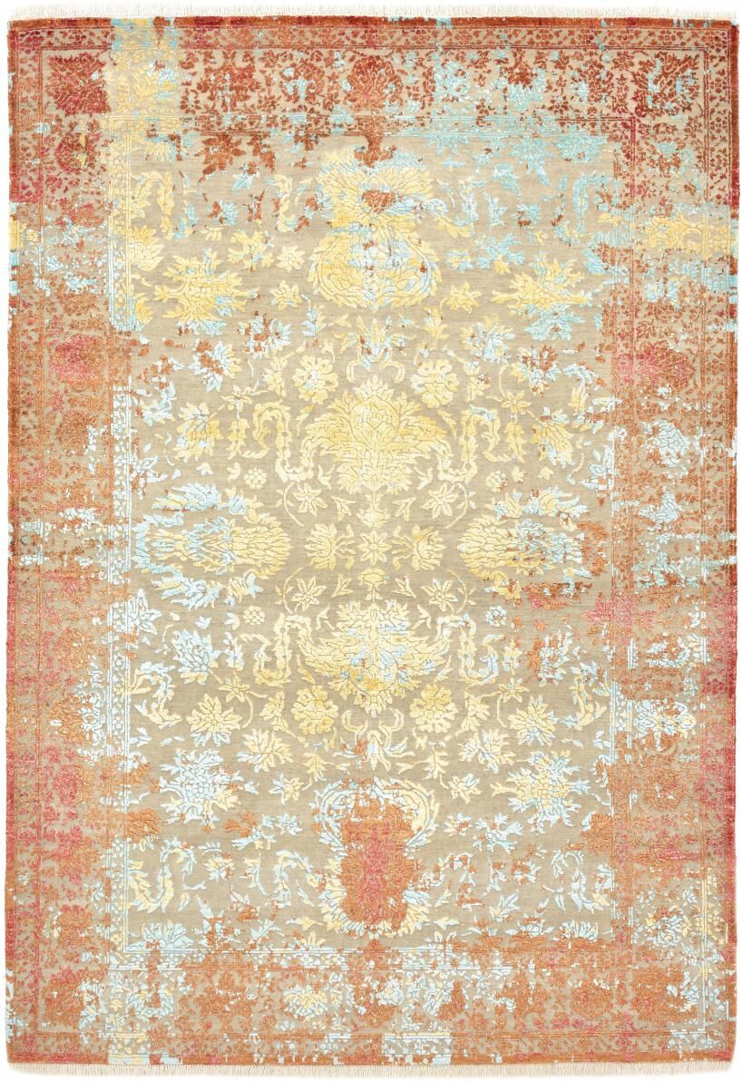 Nain Trading Tappeto Orientale Sadraa 240x166 Grigio/Arancione (India, Seta Lana / Bambù, Annodato a mano) Nain Trading Tappeto Orientale Sadraa 240x166 Grigio/Arancione (India, Seta Lana / Bambù, Annodato a mano)