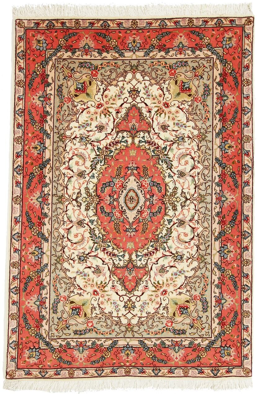 Nain Trading Tappeto Orientale Tabriz 50Raj 150x100 Marrone/Rosso (Persia/Iran, Lana / Seta, Annodato a mano)