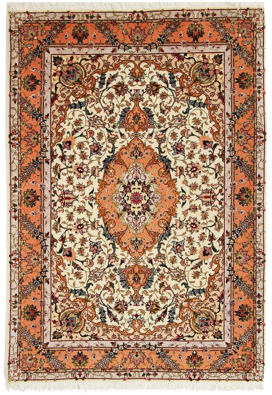 Nain Trading Tappeto Persiano Tabriz 50Raj 150x103 Marrone/Rosa (Annodato a mano, Persia/Iran, Lana / Seta) Nain Trading Tappeto Persiano Tabriz 50Raj 150x103 Marrone/Rosa (Annodato a mano, Persia/Iran, Lana / Seta)