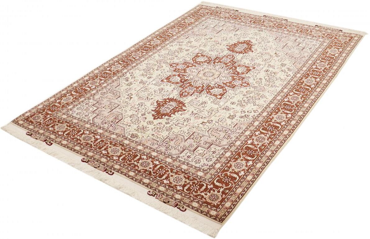 Nain Trading Tappeto Persiano Tabriz 50Raj 214x149 Beige/Rosa (Annodato a mano, Persia/Iran, Lana / Seta) Nain Trading Tappeto Persiano Tabriz 50Raj 214x149 Beige/Rosa (Annodato a mano, Persia/Iran, Lana / Seta)