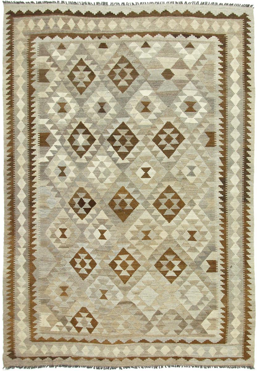 Nain Trading Tappeto Kilim Afghan Heritage 291x203 Moderna/Design Grigio/Beige (Tessuto a mano, Lana, Afghanistan) Nain Trading Tappeto Kilim Afghan Heritage 291x203 Moderna/Design Grigio/Beige (Tessuto a mano, Lana, Afghanistan)