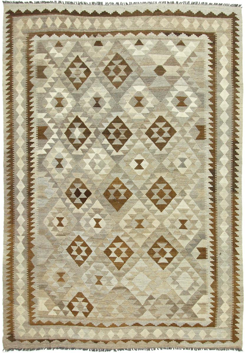 Nain Trading Tappeto Kilim Afghan Heritage 291x203 Moderna/Design Grigio/Beige (Tessuto a mano, Lana, Afghanistan)