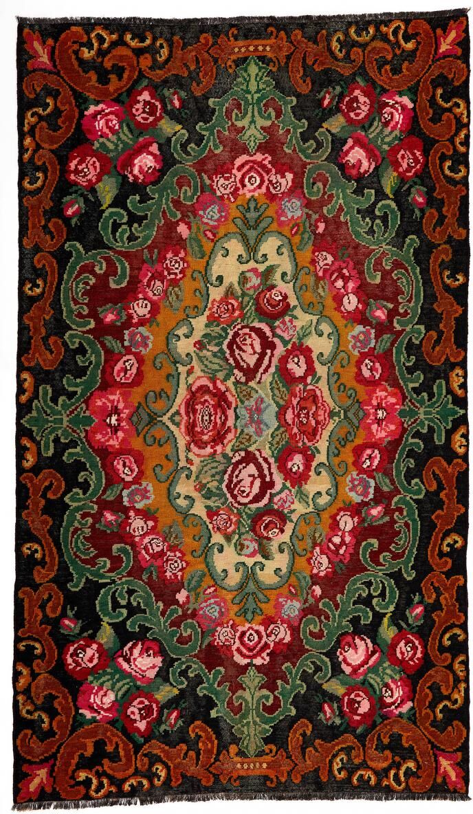 Nain Trading Tappeto Kilim Rosen Antico 318x181 Grigio Scuro/Verde Scuro (Lana, Moldavia, Annodato a mano) Nain Trading Tappeto Kilim Rosen Antico 318x181 Grigio Scuro/Verde Scuro (Lana, Moldavia, Annodato a mano)