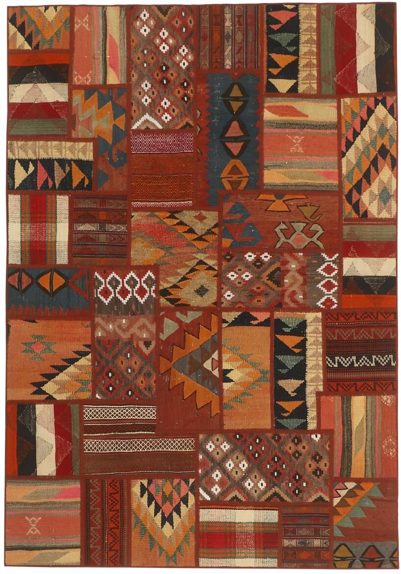 Nain Trading Tappeto Orientale Kilim Patchwork 200x142 Grigio Scuro/Marrone (Persia/Iran, Lana, Tessuto a mano) Nain Trading Tappeto Orientale Kilim Patchwork 200x142 Grigio Scuro/Marrone (Persia/Iran, Lana, Tessuto a mano)