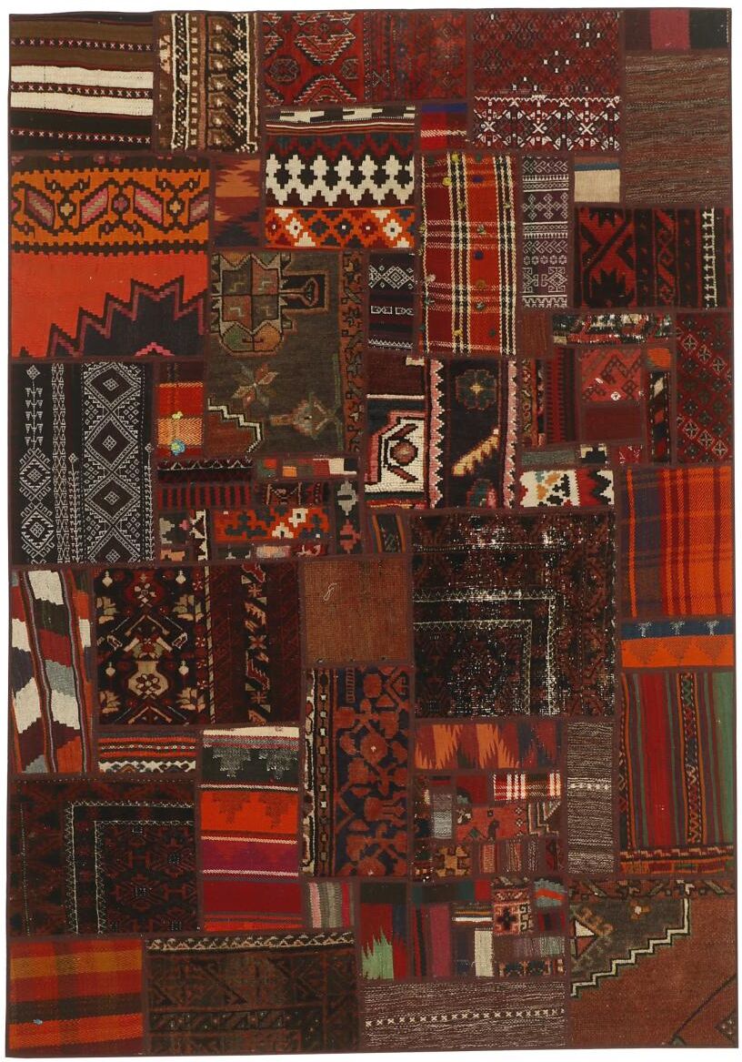 Nain Trading Tappeto Kilim Patchwork 200x143 Grigio Scuro/Marrone Scuro (Lana, Persia/Iran, Tessuto a mano) Nain Trading Tappeto Kilim Patchwork 200x143 Grigio Scuro/Marrone Scuro (Lana, Persia/Iran, Tessuto a mano)